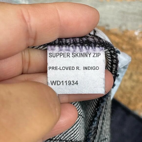 KSubi Supper Skinny ZIP Jeans Dark Indigo wash 24 - Picture 12 of 13